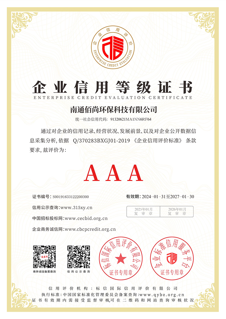企業信用等級證書